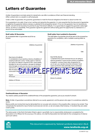 Guarantee Letter Sample 3
